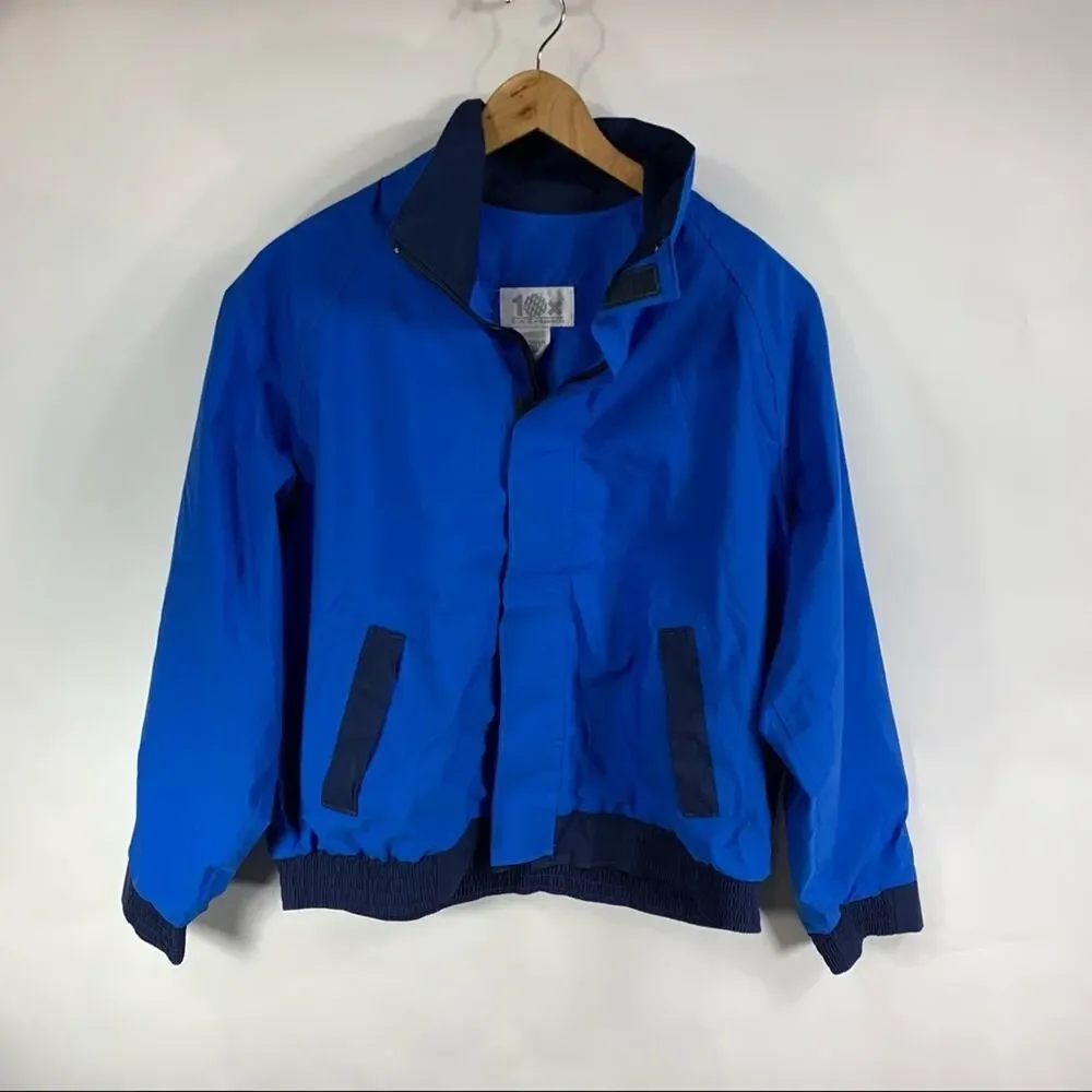 Blue Gore-Tex Blue Rain Jacket Front Zip Large Gorpcore Casual